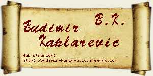 Budimir Kaplarević vizit kartica